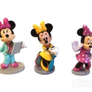 Disney Lot Of 3 Minnie Mouse Figurines